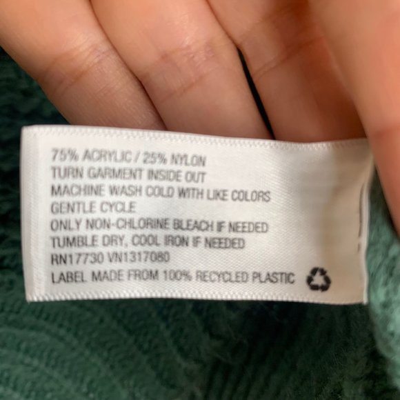A NEW DAY Green Chunky Knit Crop Sweater Sz S - Picture 7 of 8